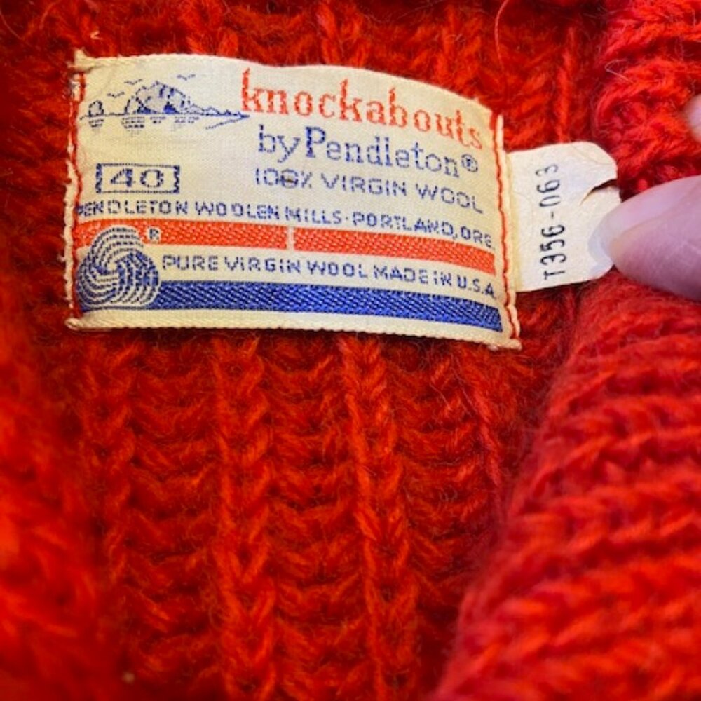 Vintage Knockabouts By Pendleton Red Zip-Up Sweat… - image 6